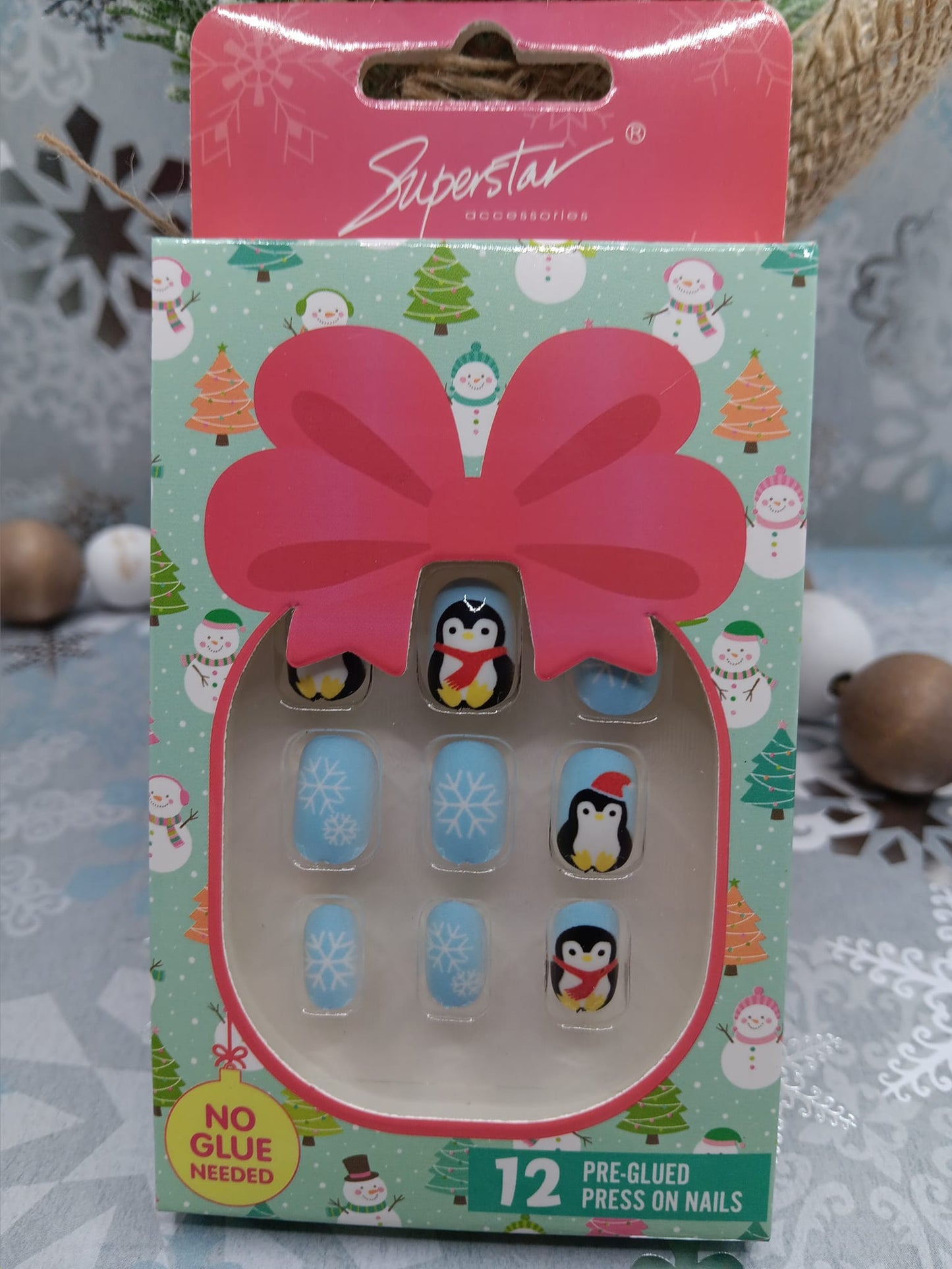 Girl's Penguin False Nail Kit