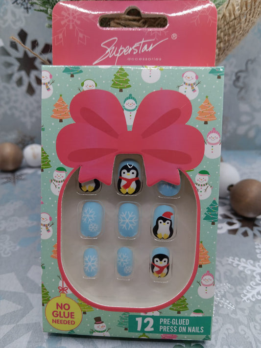 Girl's Penguin False Nail Kit