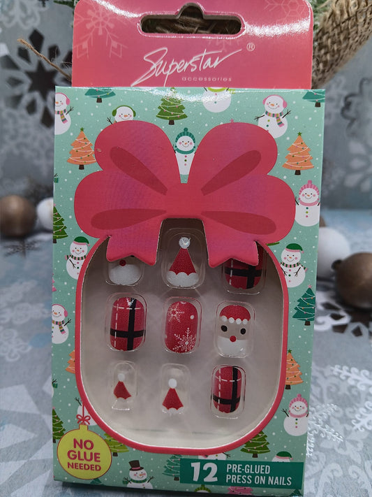 Girl's Christmas Santa Nail Set