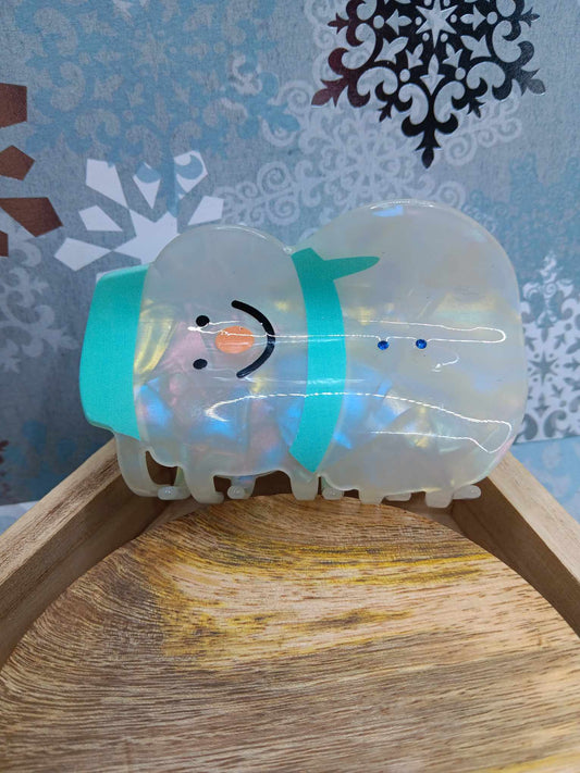 Snowman Hair Claw Clip