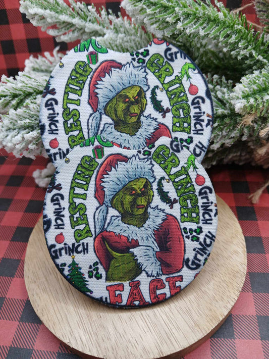 Resting Inch Face Car Coaster Set