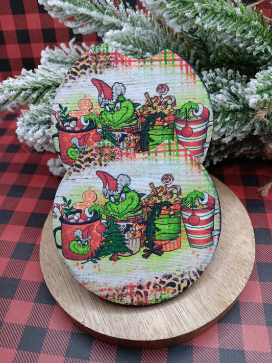 Christmas Coffee Drinks Car Coaster Set