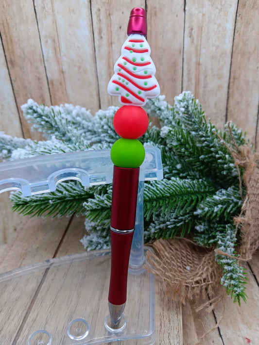 Christmas Tree Cake Beaded Ink Pen