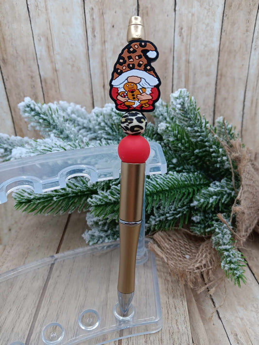Gingerbread Gnome Beaded Ink Pen
