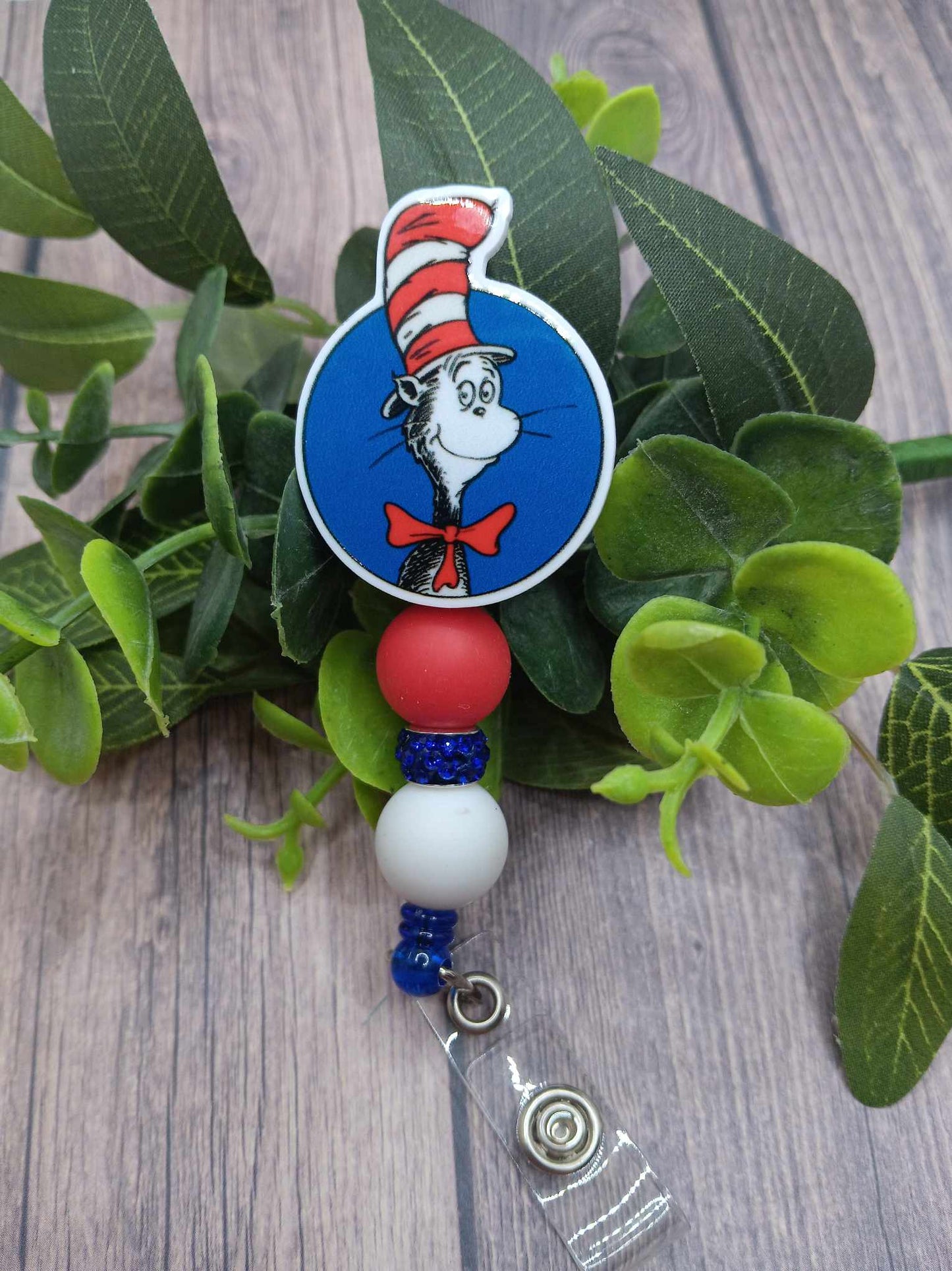 Cat Beaded Badge Reel