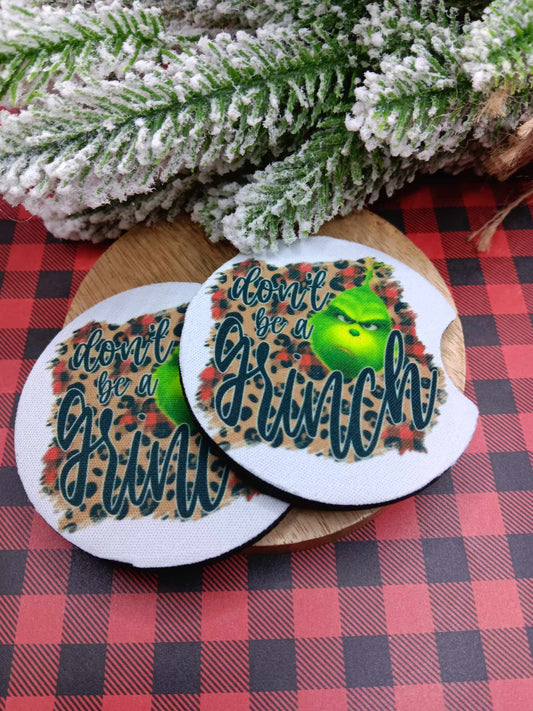 Don't be a Grinch Car Coaster Set