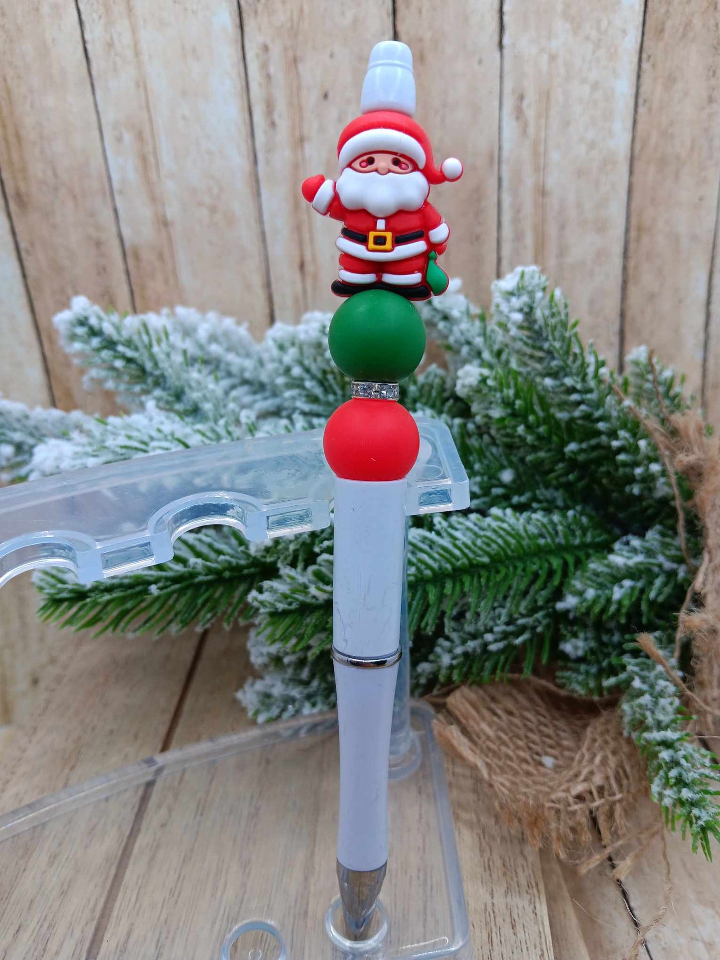 Santa Beaded Ink Pen