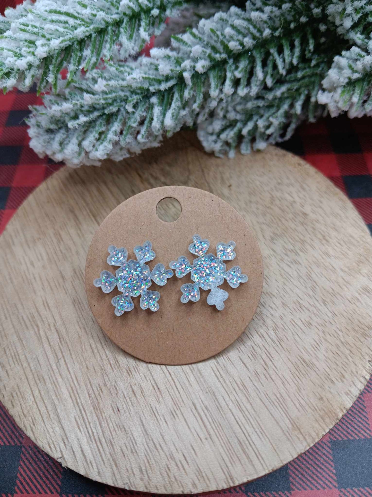 Glitter Snowflake Earrings