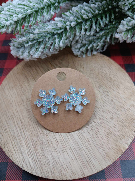 Glitter Snowflake Earrings
