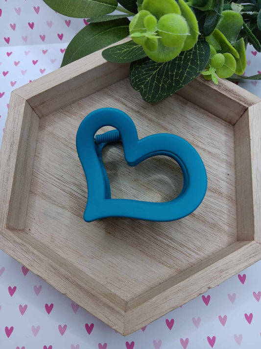 Blue Heart Hair Claw Clip