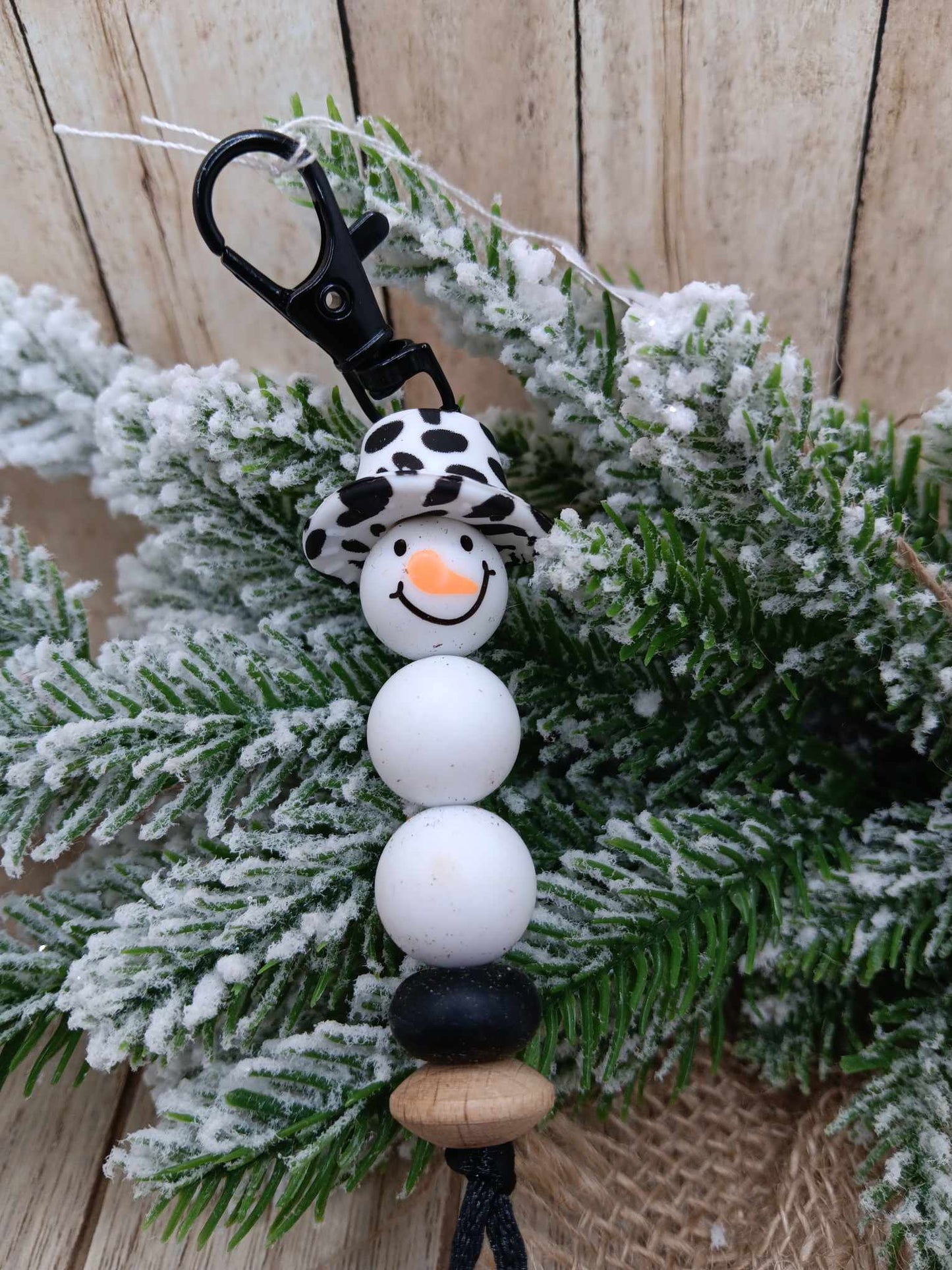 Snowman Beaded Keychain