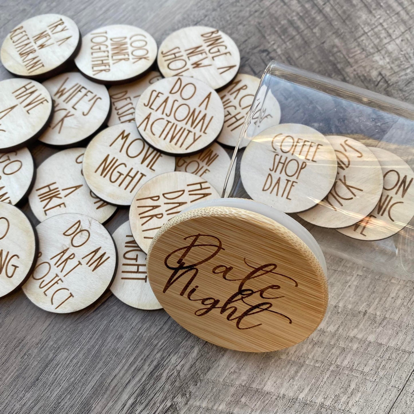 Date Night Themed Glass Jar