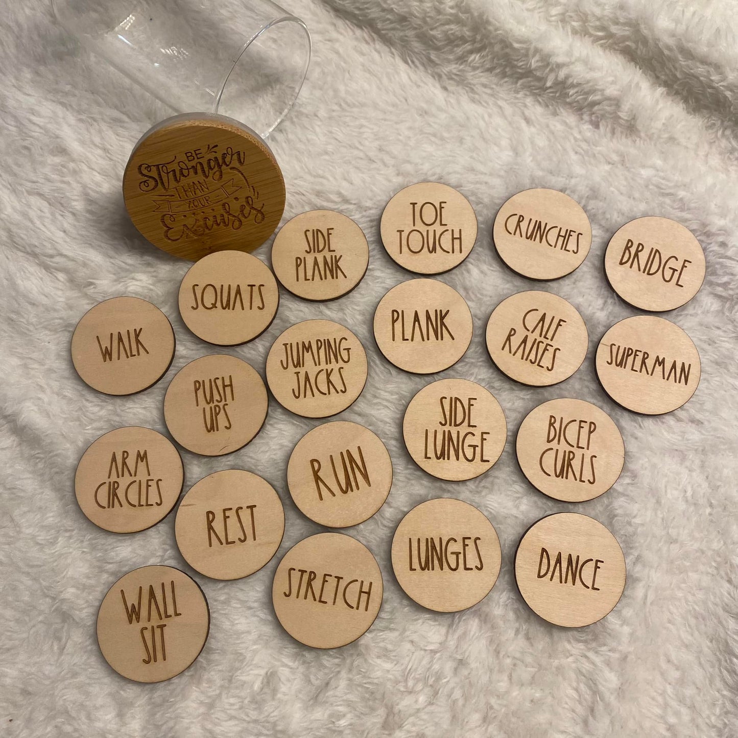 You are Stronger than your Excuses Glass Themed Jar