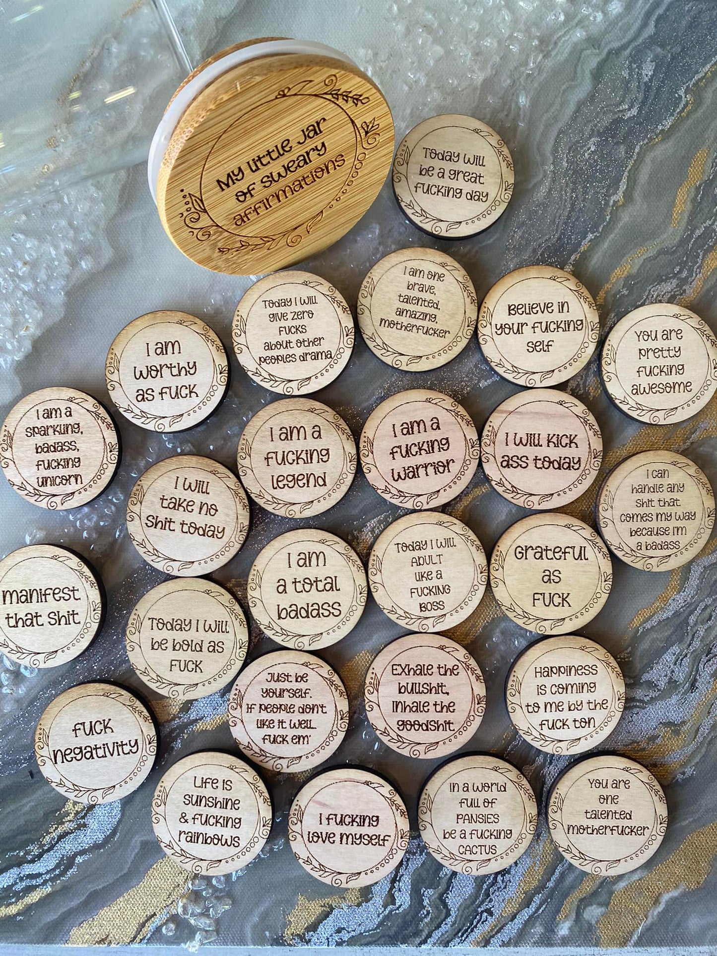 Glass Themed Jar - Sweary Affirmations