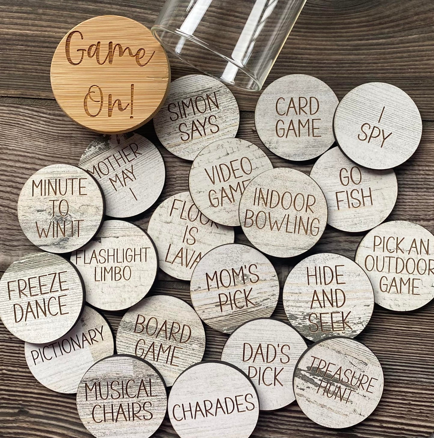 Game on Themed Glass Jar