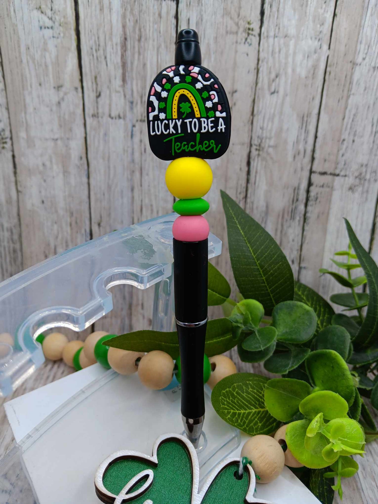 Lucky to be a Teacher Beaded Ink Pen