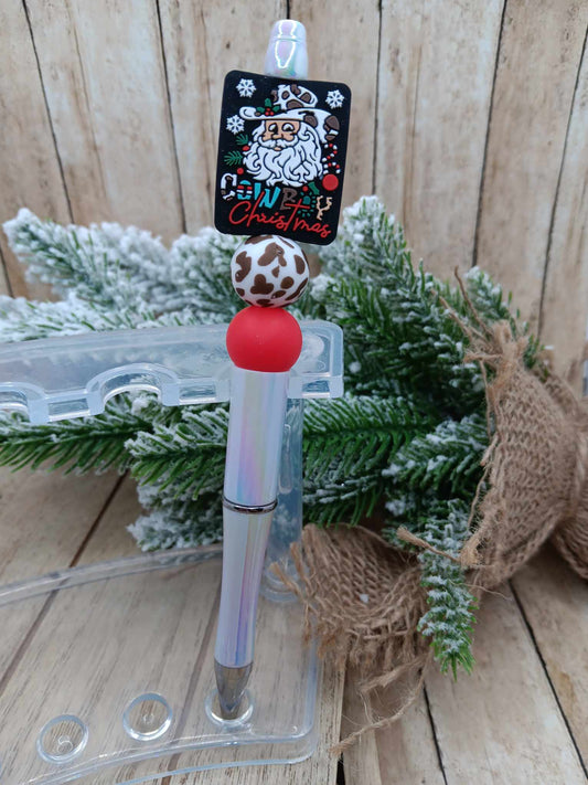 Cowboy Christmas Beaded Ink Pen