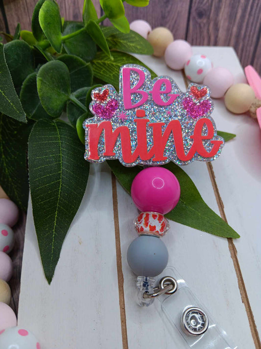 Be Mine Beaded Badge Reel
