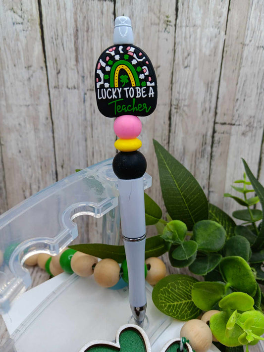 Lucky to be a Teacher Beaded Ink Pen