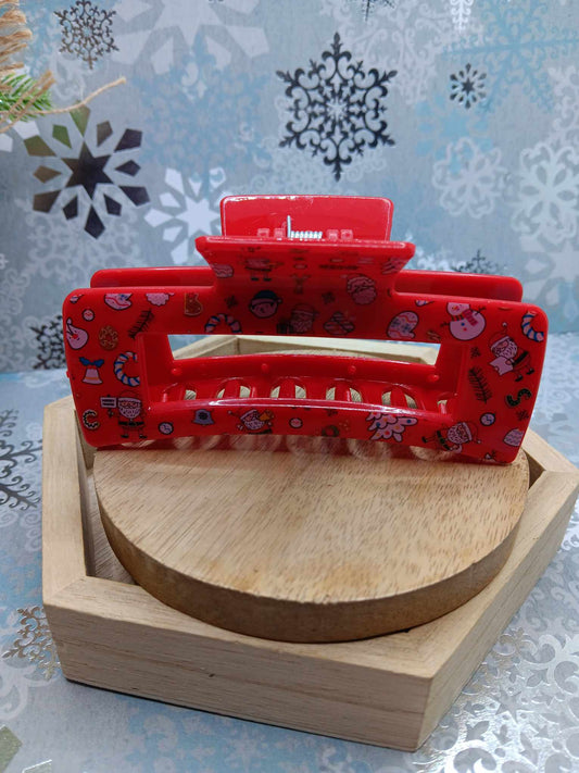 Red Christmas Hair Claw Clip