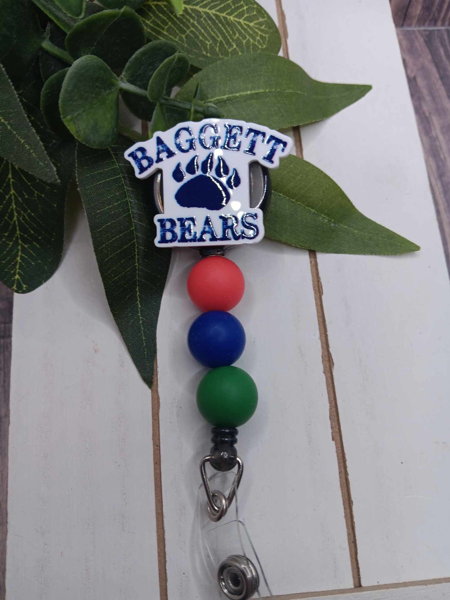 Baggett Bears Beaded Badge Reel