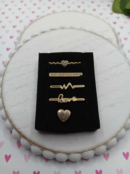 Hearts & Love Watch Band Accessory Set - Gold