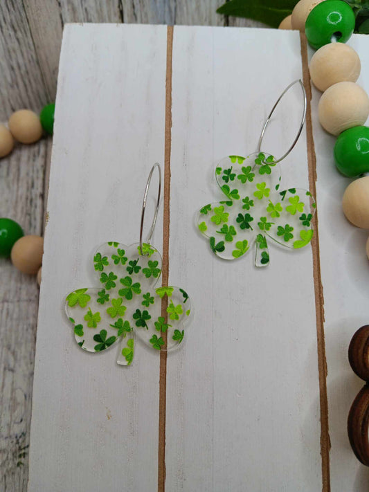 Shamrock Hoop Style Earrings