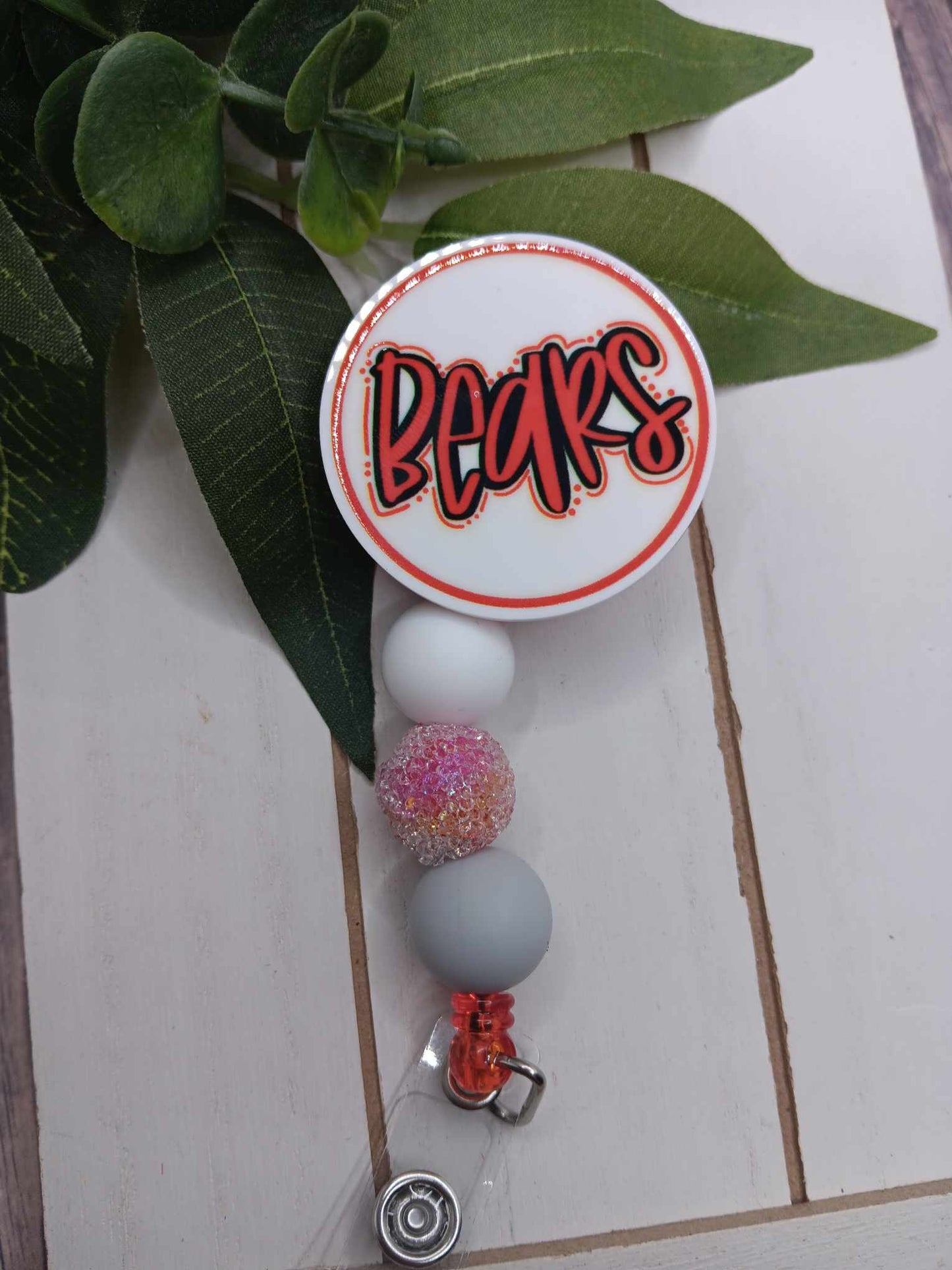 Bears Beaded Badge Reel