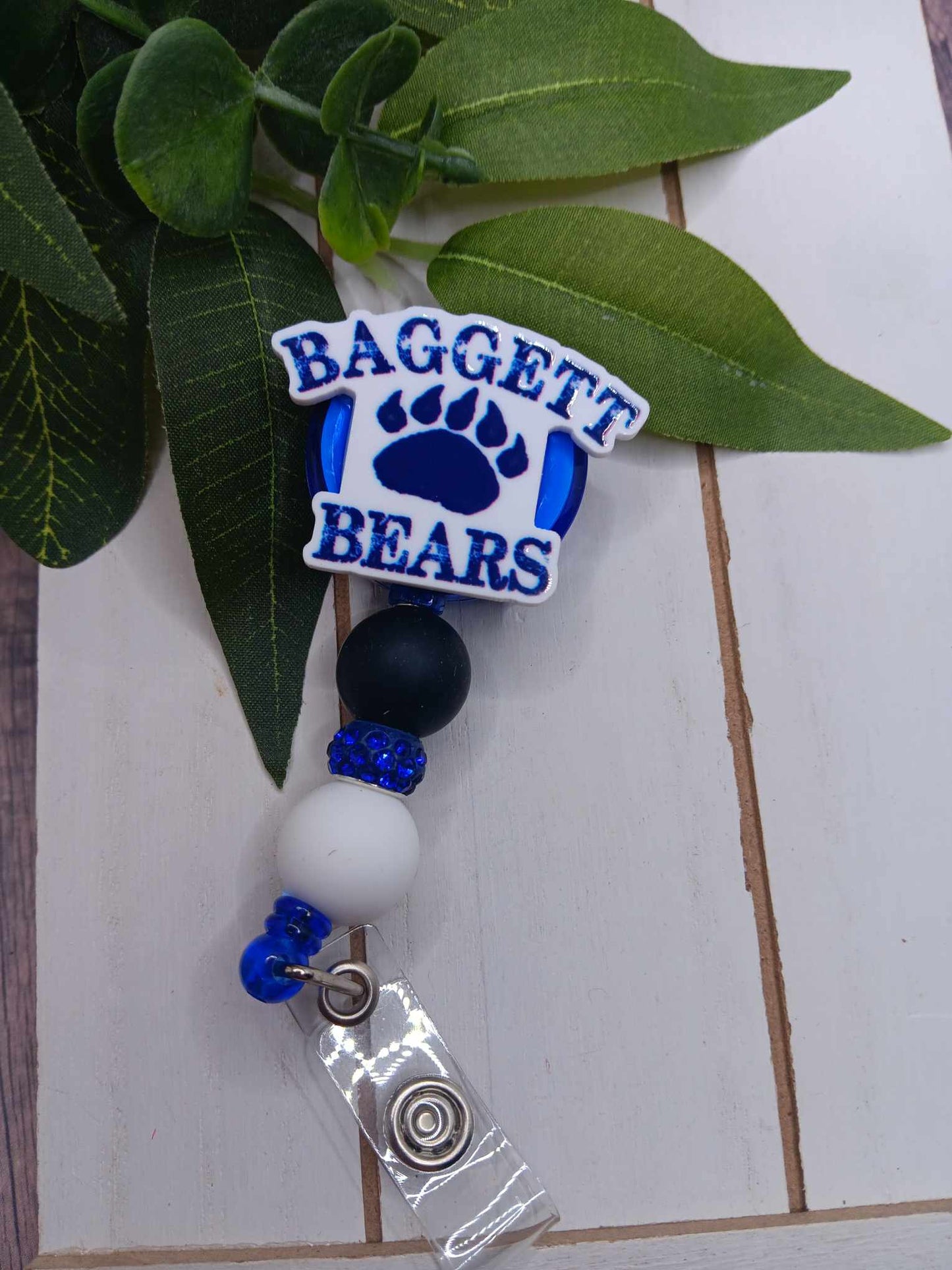Baggett Bears Beaded Badge Reel