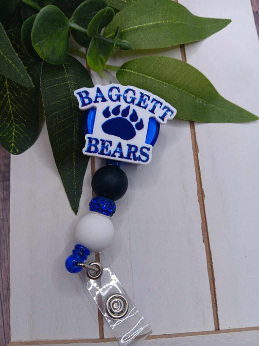 Baggett Bears Beaded Badge Reel