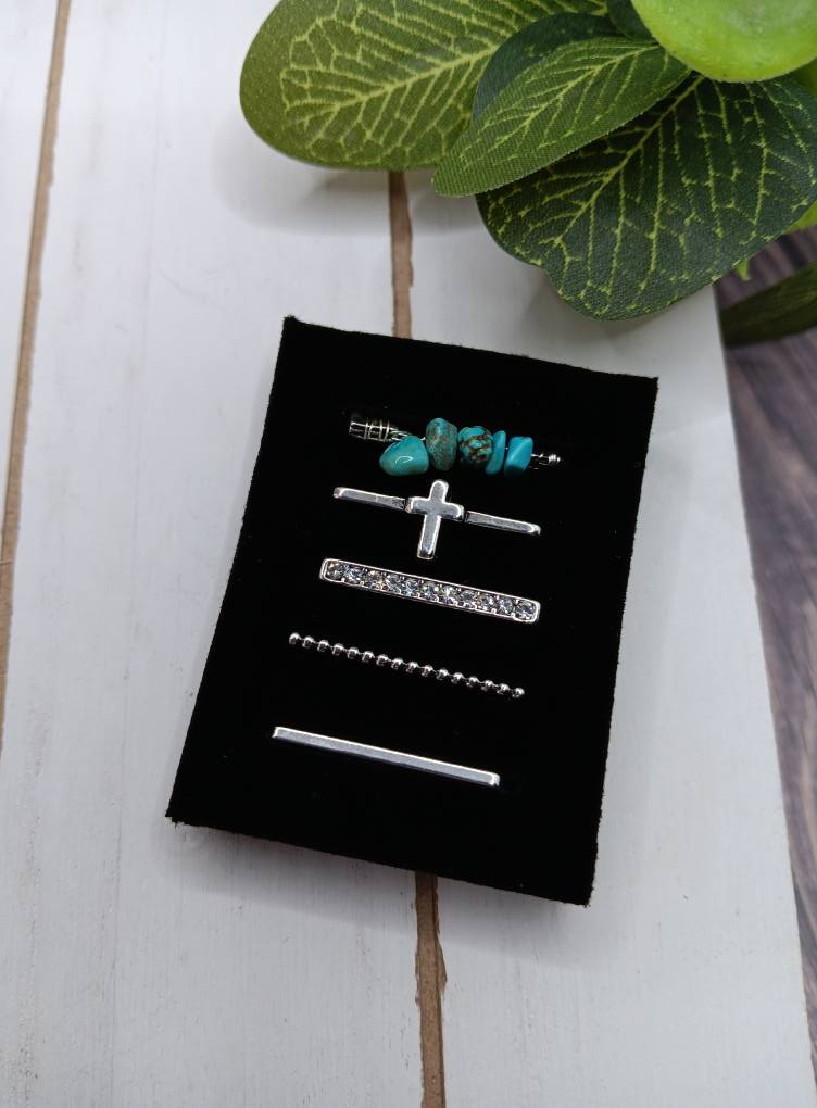 Silver Cross Watch Band Set - Turquoise