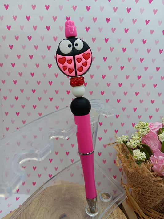 Ladybug Beaded Ink Pen