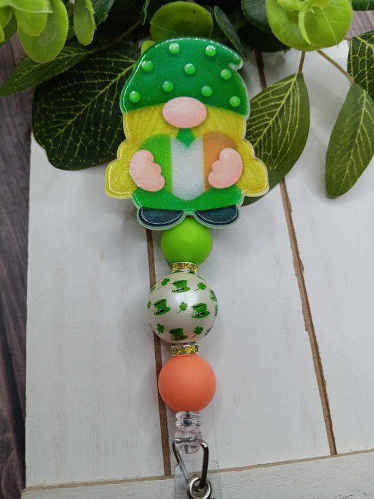 St. Patrick's Day Beaded Badge Reel