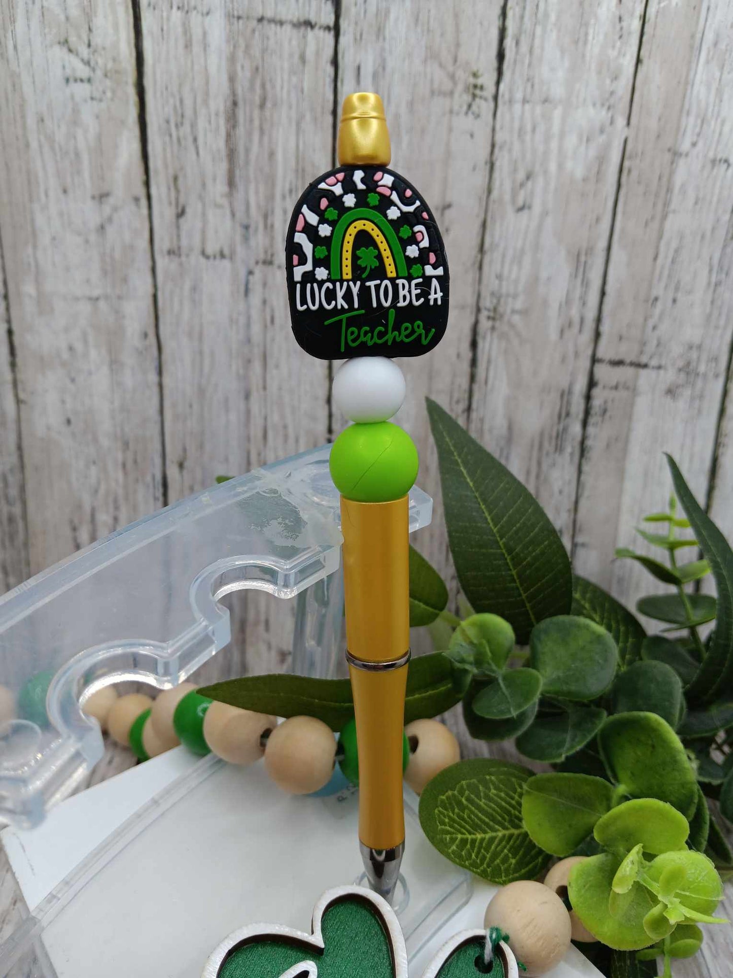 Lucky to be a Teacher Beaded Pen