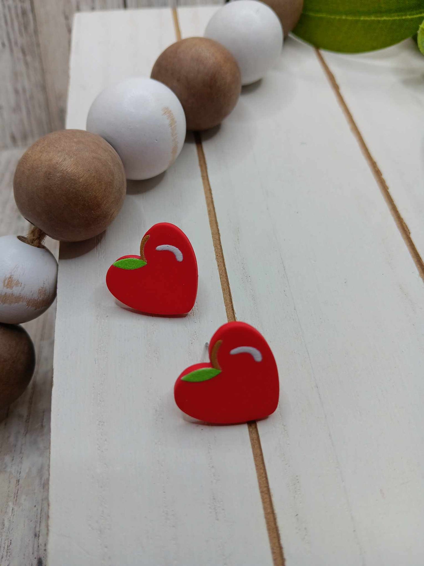 Heart Apple Earrings