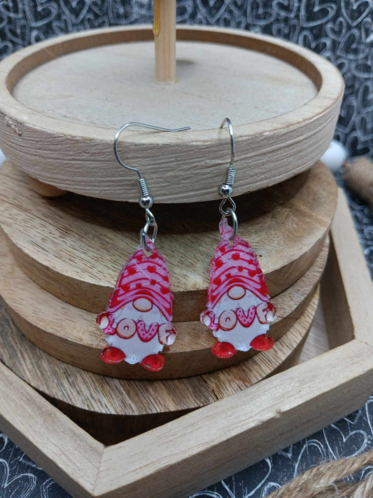 Pink Gnome LOVE Earrings