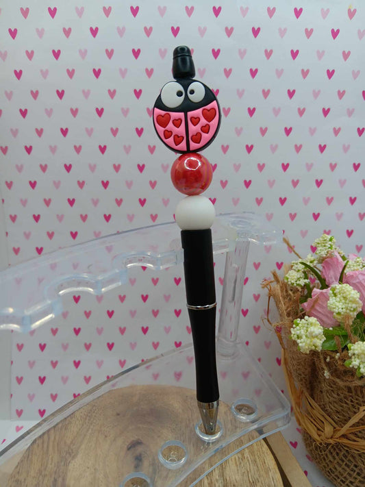 Ladybug Beaded Ink Pen
