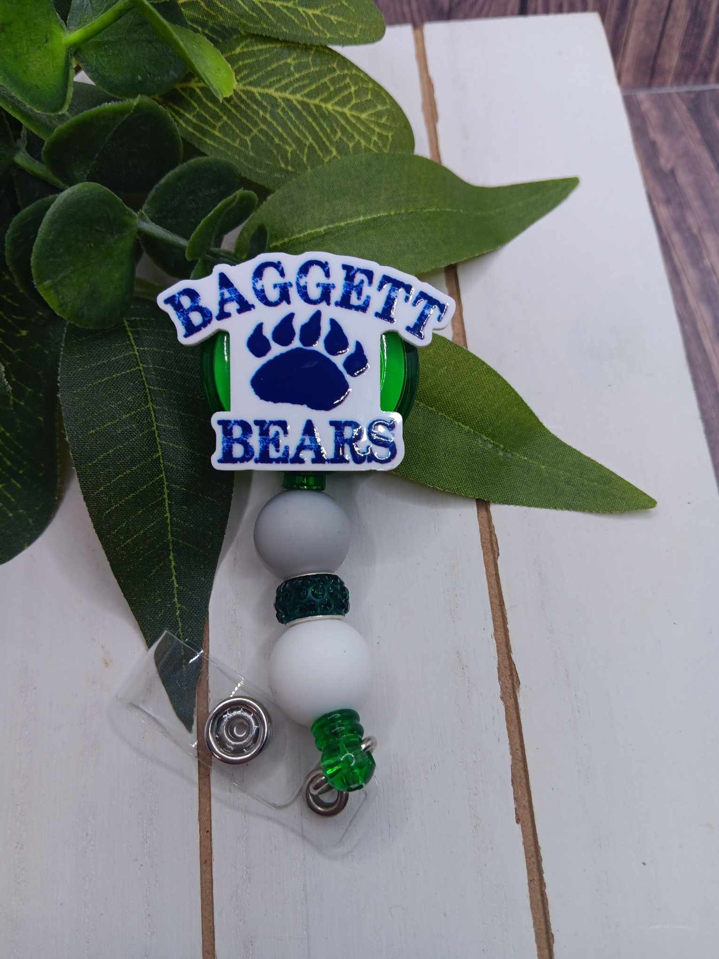 Baggett Bears Beaded Badge Reel