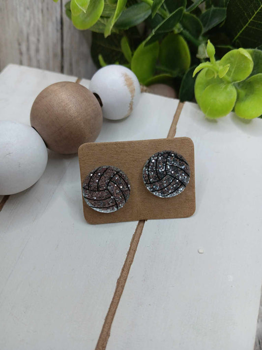 Volleyball Glitter Earrings