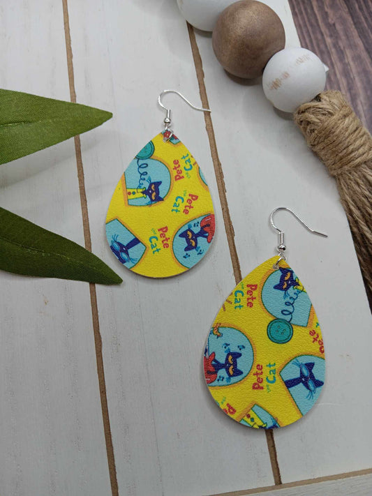 Cat Reading Earrings