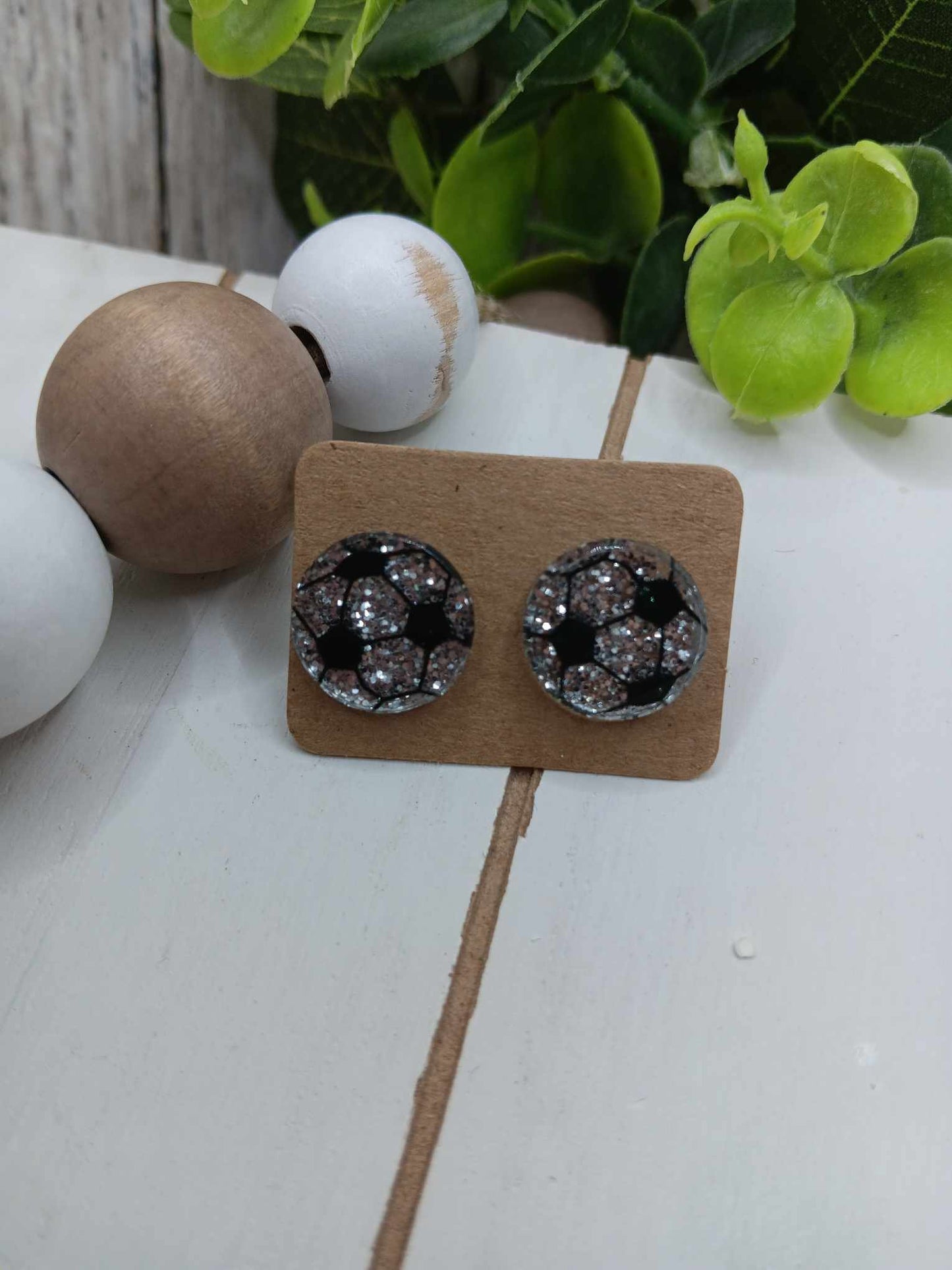 Soccer Glitter Earrings