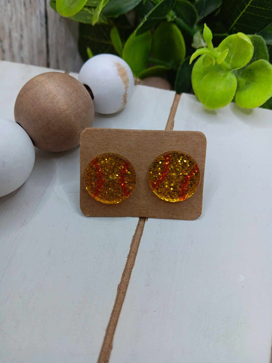 Softball Glitter Earrings