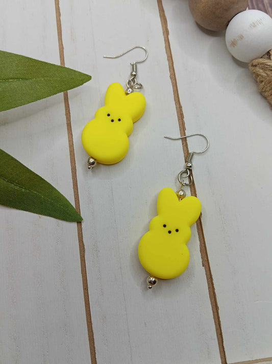 Yellow Peep Beaded Earrings