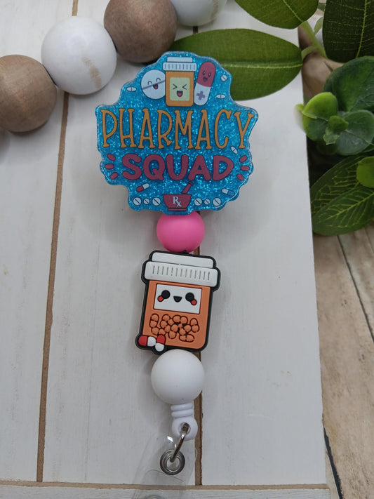 Pharmacy Squad Beaded Badge Reel