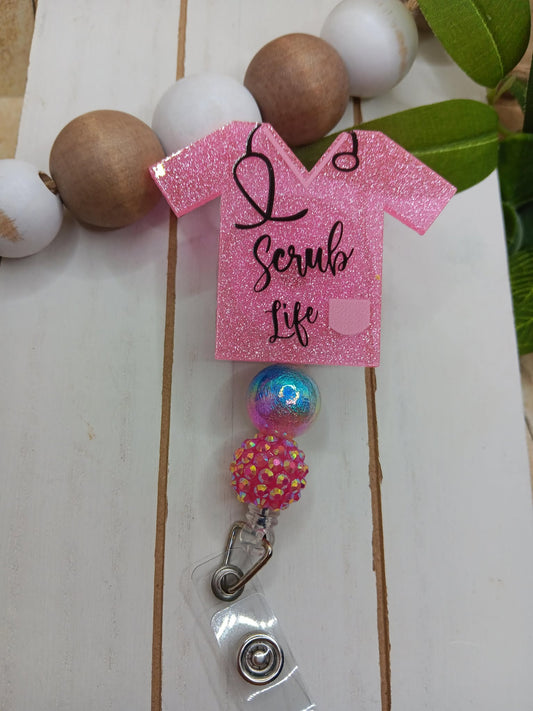 Scrub life Beaded Badge Reel