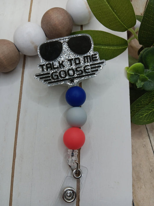 Talk to Me Beaded Badge Reel