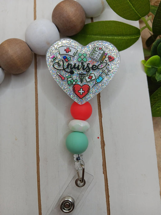 Nurse Beaded Badge Reel