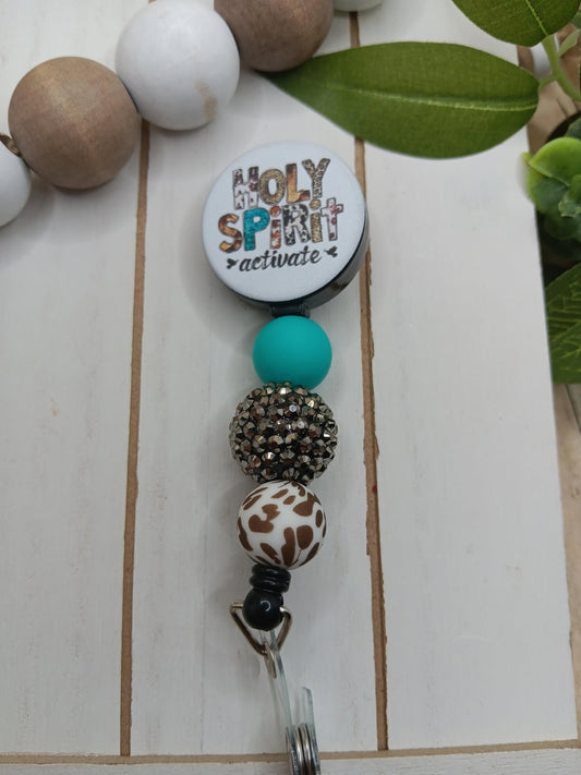 Holy Spirit Activate Beaded Badge Reel