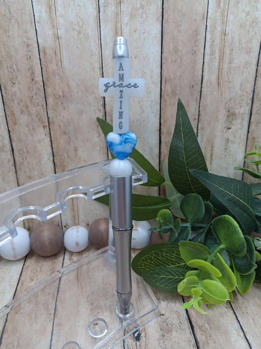 Amazing Grace Cross Beaded Ink Pen