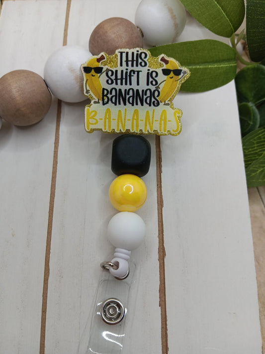This Shift is Bananas Beaded Badge Reel